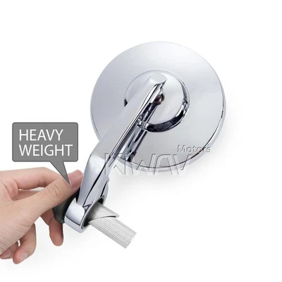 Bar end mirrors heavy weight BOB chrome 7/8" hollow bar ID 14-20mm fits Suzuki — 第 1/4 张图片