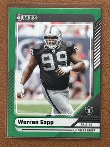2024 Donruss Warren Sapp #299 Press Proof Green Oakland Raiders - Picture 1 of 2