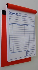 2 libros de facturas recibo duplicado perforado tamaño A5 papel NCR sin carbón - Imagen 1 de 3