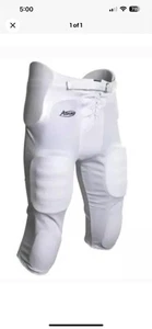 Adams Youth All-In-One Padded Football Poly Knit Pant - White Size XL - Picture 1 of 2
