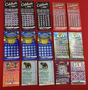 Kalifornien Stck 45 Rubbel Lotteriescheine GEBRAUCHT NICHT GEWINNEN Bargeld kostet $744,00 - Bild 1 von 4