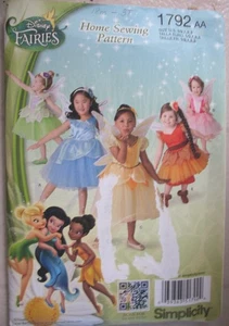 Simplicity 1792 DISNEY FARIES Sew pattern Child size 1/2-3 Halloween Costume - Picture 1 of 6