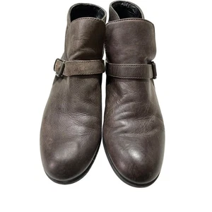 Botines Franco Sarto de cuero marrón y gamuza con cierre de hebilla lateral - Imagen 1 de 8