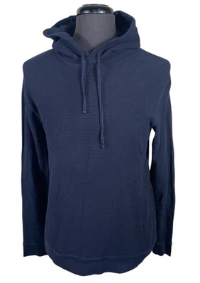 VINCE NAVY WAFFLE KNIT HOODIE SZ M - Image 1 of 4