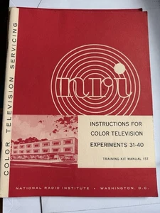 Vintage National Radio Institute Experiments 31-40 Training Kit Manual 15T - Picture 1 of 8