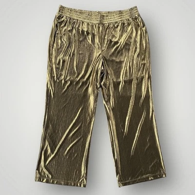 NY Collection Pants Wide Leg Metallic Women Size 2XP - Image 1 of 4