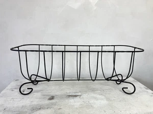 Vintage Wrought Iron Planter Log Stand Storage Trough Hand Crafted Farmhouse - Picture 1 of 6