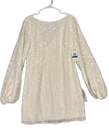 OFF WHITE Abito Vestito La Popolazione Taglia XL Off White Evelyn Ricamato Manica Lunga Mini