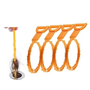 4 Pack Drain Clog Remover Tool Kitchen Sink Toilet Declogger Tool Hair Remover - Picture 1 of 6