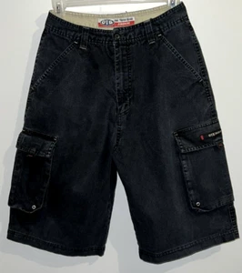 OTB One Tough Brand Jeanwear Black Cargo Shorts - 7 Pockets- Sz. 16 - Waist 27 - Picture 1 of 12