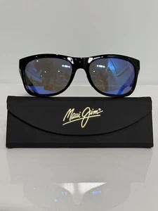 Maui Jim MJ 736-02 CA Black Unisex Acetate Blue Polarized Sunglasses 57mm - Picture 1 of 8