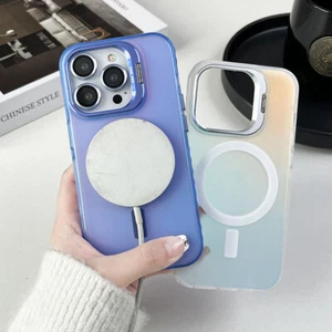 For Iphone 15 14 13 Pro Max 12 11 Stand Anti Scratch Acrylic Magnetic Phone Case - Picture 1 of 15