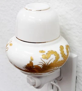 Dragon Phoenix Porcelain Night Light Lamp Candle Aromatherapy Oil Warmer Burner - Picture 1 of 6