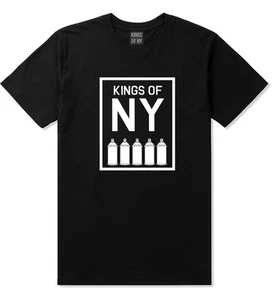 Kings of NY Art Graffiti Spray Latas Pared Artista Mangas Cortas Camiseta Gráfica - Imagen 1 de 5