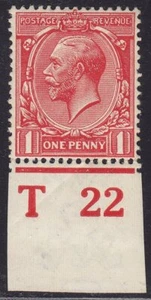 GB 1912-24 SG357 1d SCHARLACHROT EINFACHE CYPHER STEUERUNG T22 POSTFRISCH - Bild 1 von 1
