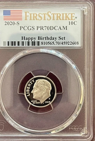 2020 S PCGS PR70DCAM  DIME  HAPPY BIRTHDAY SET Cover