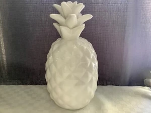Hazel & Co 8 3/4” White Ceramic Decorative Pineapple - Picture 1 of 6
