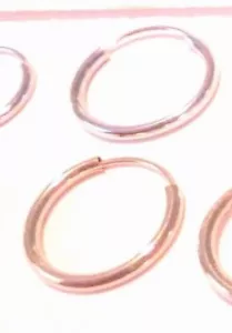 14Kt Yellow Gold Small 12MM Endless .040 Hoop Earrings NOSE TOO!  FREE SHIPPING! - Picture 1 of 9