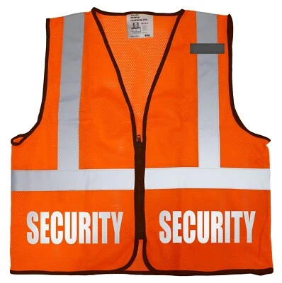 Security Safety Vest with Reflective Design Both Front and Back, High Visibility - Image 1 of 4