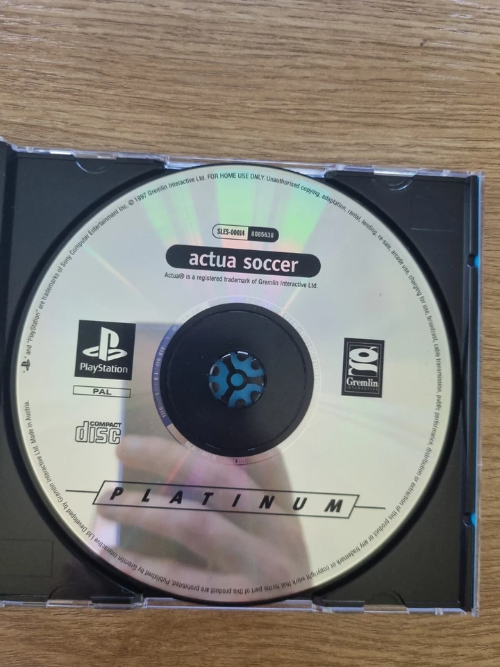 Disc Only Playstation 1 Ps1  Free Postage Actua Soccer TESTED  - Image 1 of 1