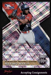 2019 Elite Extra Edition Status Die Cut Purple #205 Maximo Maria 006/125 ROOKIE
