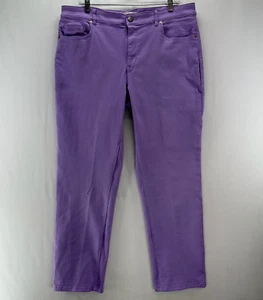 Coldwater Creek Jeans Womens 14 Natural Fit Tapered Ankle Stretch Denim Purple - Picture 1 of 11