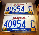 South Dakota Metal License Plate, 2010 Commercial Pair Of Plates, 40954 C, Nice