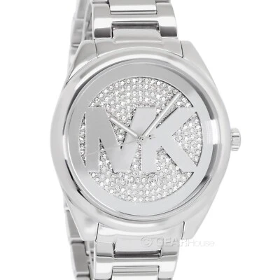Reloj Michael Kors Janelle para mujer, esfera con logotipo MK, correa de acero plateada Foto 1 de 4