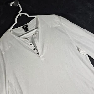 H&M Henley Shirt Mens L Large Long Sleeve Button Up Casual Top Mens - Picture 1 of 8