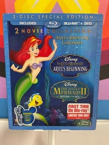 The Little Mermaid II and Ariel's Beginning  (Blu-ray + DVD) w/slipcover - Picture 1 of 2