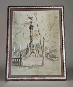 ROD COFRAN SIGNED ORIGINAL WATERCOLOR PAINTING "Angel of the Independence" - Picture 1 of 9