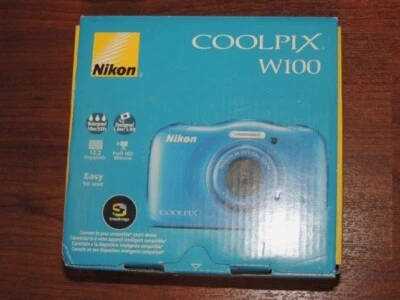 Open Box - Nikon Coolpix W100 13.2MP Waterproof Camera - BLUE - 018208265169 - Image 1 of 4