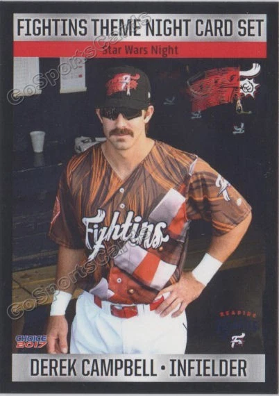 2017 Reading Fightins Theme Night Derek Campbell RC Rookie Phillies - Image 1 of 1