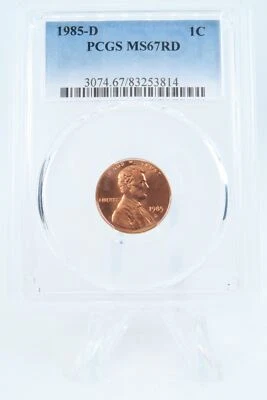 1985-D PCGS MS67RD Lincoln Memorial Cent Business Strike 1C - Image 1 of 2