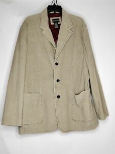 St. Johns Bay Mens SIze XL Tan Long Sleeve 3 Button-Up Overcoat Pre-Owned