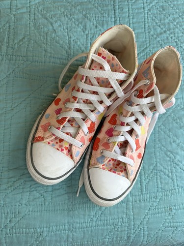 Scarpe alte Converse All Star Chuck Taylor cuori rosa taglia 3 #671608F