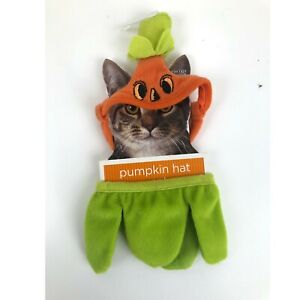 Halloween Costume for Cat Pumpkin Hat NWT Jack O Lantern Top and Collar Orange