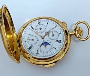 INVICTA Gold18k Pocket Watch,Minute Repeater,Moonphase,Day&Date&Month,Chonograph - Picture 1 of 24