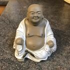 Chinese Pottery Buddha Figure Smiling Moving Head Glazed Pottery Vintage