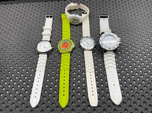 Bulk lot 5 Silicone Unisex Mens Womens White Green Silicone Bands Chrono Bezel - Picture 1 of 13