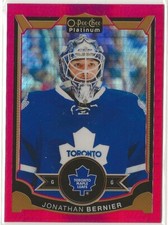 2015-16 O-Pee-Chee Platinum Red Prism #81 Jonathan Bernier 090/149 Toronto Leafs