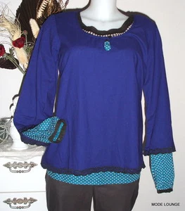 NOA NOA Bluse blouse Shirt Stickerei schwarz blau neu Shirt - Picture 1 of 2