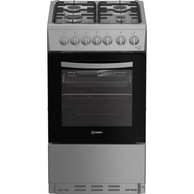 Indesit I5G3PMX Free Standing Dual Fuel Cooker with Gas Hob 50cm Stainless - Image 1 of 4