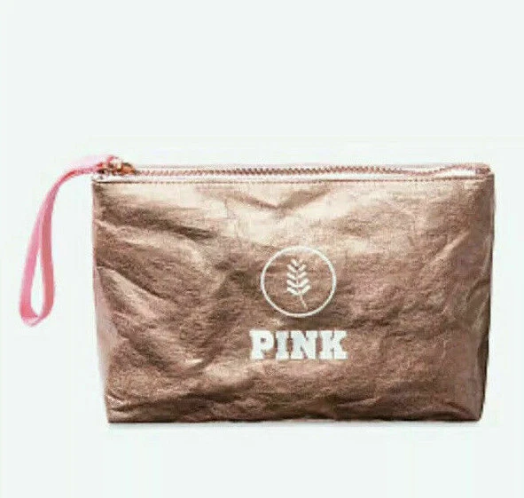 Victoria's Secret Pink Metallic Beauty Case Wristlet Bonus 2020 Rlse