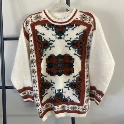 Suéter Rafaella Vintage Western Mezcla Lana Angora Talla M NUEVO Foto 1 de 4