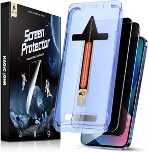 2x iPhone 13/14 Pro Sichtschutz Glas Auto-Dust-Eliminierung 9H Härt Bläschenfrei - Bild 1 von 6