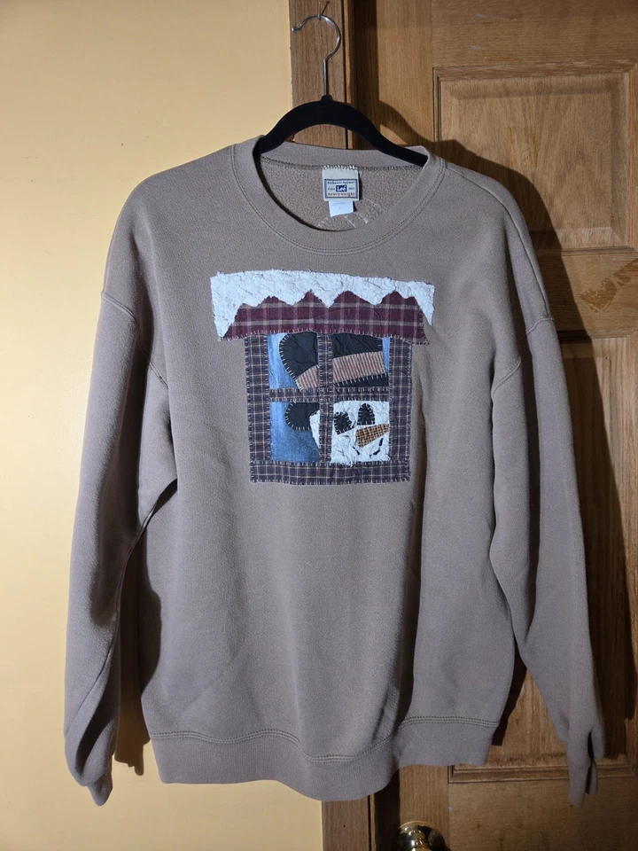 Mujer Grande Muñeco de Nieve Navidad Vacaciones Sudadera, Vintage, Lee Foto 1 de 4