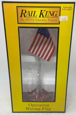 Rail King By M.T.H - Waving American Flag Pole & Flag  30-9103 - New in Box - Image 1 of 4