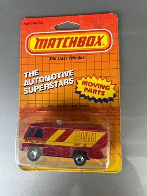 Vintage 1983 Matchbox Diecast Car Original Blister Card MB54 Airport Foam Tender - Image 1 of 4