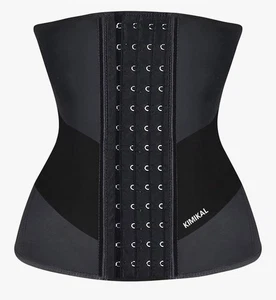Kimikal Mujer Entrenador de Cintura Corsé Torso Prendas Moldeadoras Negro Talla Pequeña con Extensión - Imagen 1 de 10